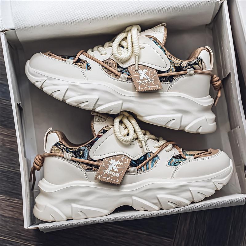 

2025 spring and autumn new trend thick-soled heightening sports shoes, youth non-slip breathable lightweight dad shoes men s 44