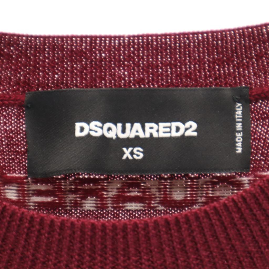 DSQUARED2 wool blend Long sleeve sweater XS Bordeaux Men's Used