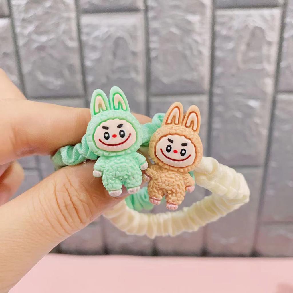 1Pcs Cartoon Labubu Hair Ropes Cute Anime Labubu Women Elastic Hair Circle Hair Accessories Ponytail Kawaii Girls Holiday Gifts