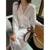 White Long Sleeve Openwork Embroidery Dress for Island or Beach Vacations
