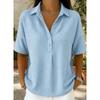 QICED Women's Fashion POLO Neck Short Sleeve Casual Blouses & Shirts Casual Chic