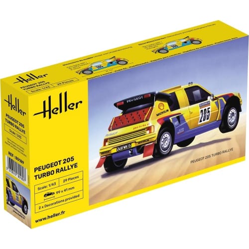 Platz Heller 1/43 Scale Peugeot 205 Turbo Rally Plastic Model Kit HE80189 (Car)