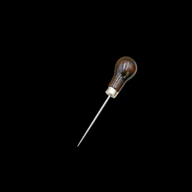 

Vintage Wooden Handle Cobbler s Awl - Handmade Leather Shoe Repair Tool, Extra Fine Straight Awl for Punching Holes