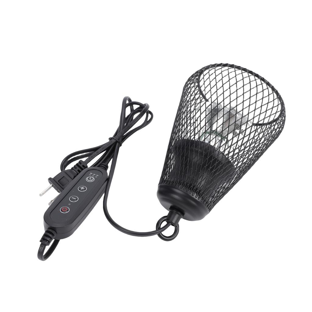 Reptile Heater Lamp Anti Scald Mesh Cage Lampshade Cover for Turtles Chicks Lizard Snake US Plug