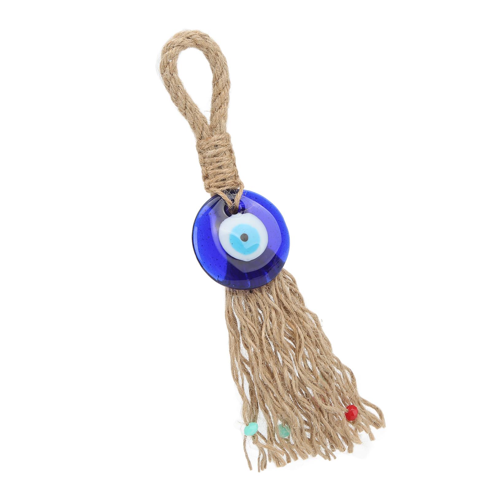 Colgante Ojo Turco Azul Borla de Hilo Trenzado Ojo Turco Azul Redondo Adorno de Personalidad Exterior Oficina Hogar blue