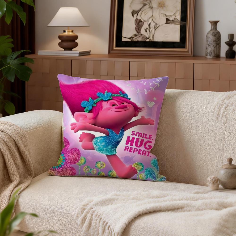 Kids Trolls Cushion Cover Cushion Cover Set 4Pcs 50x50 45x45 40x40 Pillowcase Decorative Sofa Home Decor