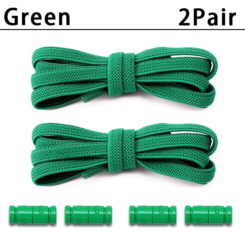 2Pair New Colorful Capsule Lock Shoelaces Without Ties Elastic Laces Sneakers No Tie Shoe Laces Kids Adult 0.6cm Flat Shoelace
