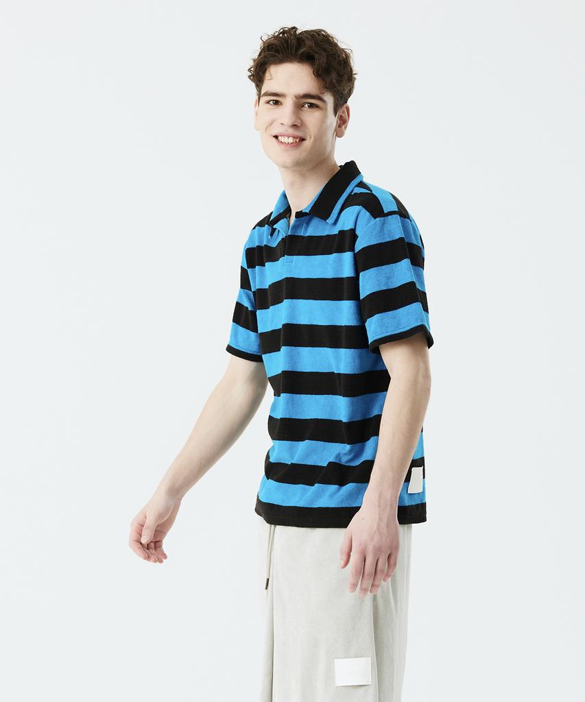 ZAKOPANE Happy Terry Polo Shirt_Stripe Blue