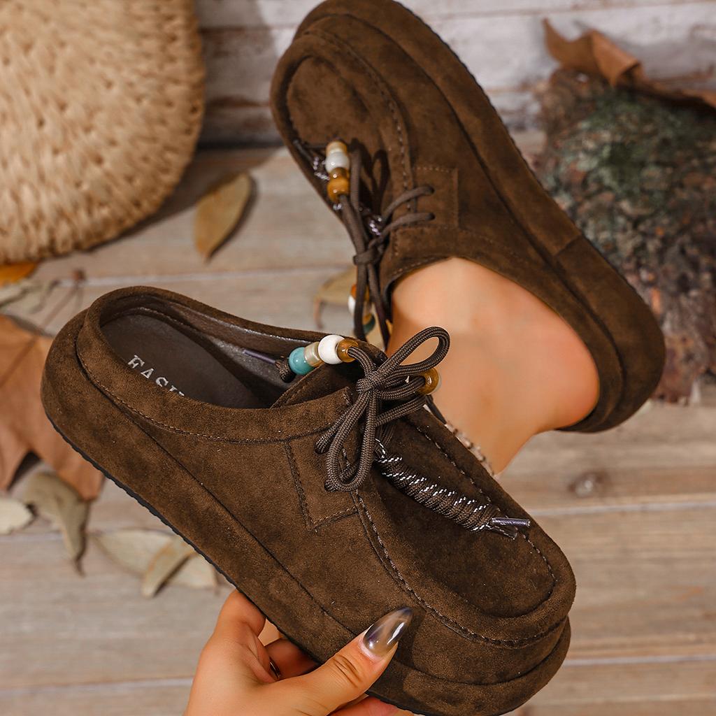 Women Sneakers Outdoor Leisure Vacation Shoes Designer Flat Spring Sneakers Women Closed Toe Thick Soled Half Slippers Women