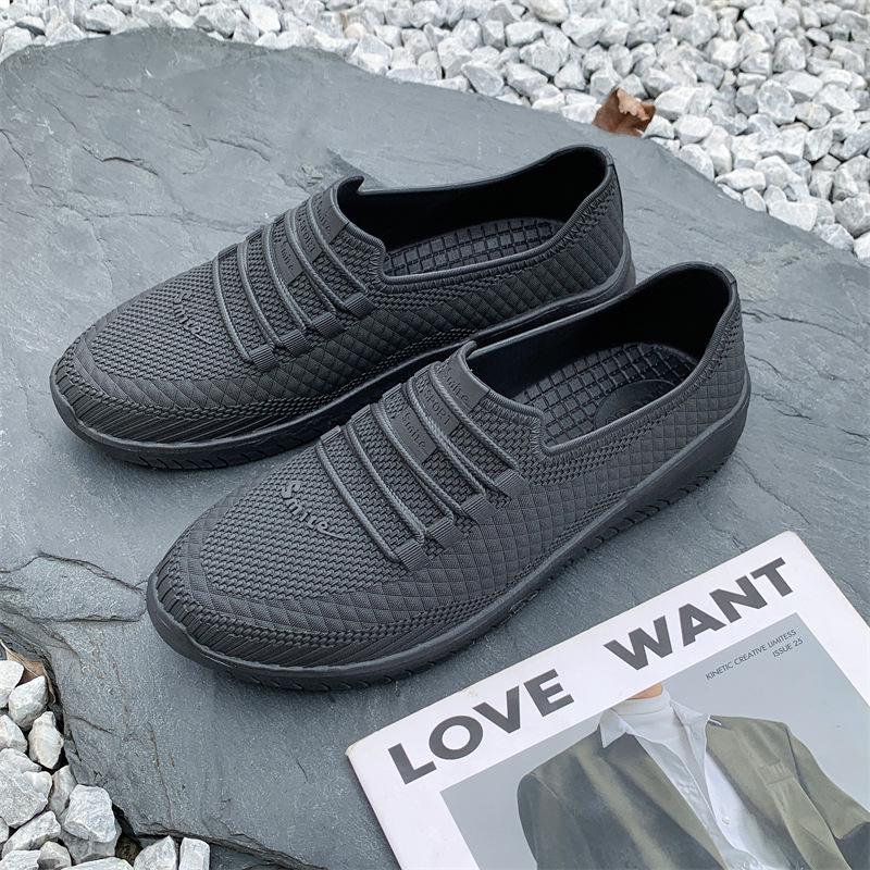 Herren Sommer Rutschfeste Outdoor Regenstiefel Mode Flache Sohle Pendeln Wasserschuhe