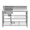 Stainless Steel Kitchen Sink with Integrated Washing Basin and Stand - Large, Thickened Single Bowl