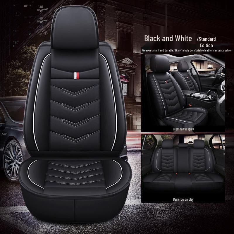 Universal Full Leather Breathable Car Seat Covers - Wear-Resistant, Full Surround, and Fits Five-Seat Interiors
