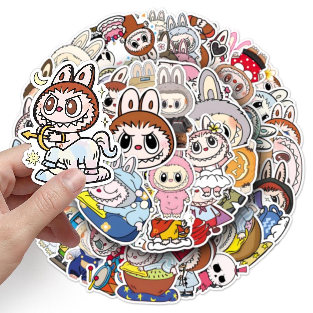 50 Labubu Stickers: Cute, Creative, Waterproof Doll Stickers for DIY Scrapbooks & Computers