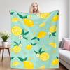 Mint Lemon Pattern Winter And Summer Dual-Use Comfortable Flannel Blanket, Soft And Sticky Sofa Cover Blanket, Exquisite Gift