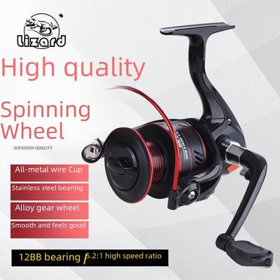 Mulinello da spinning Kemalong Full Metal, Mulinello da pesca nero per lanci a lunga distanza, Canne da mare e da roccia, Compatibile con esche.