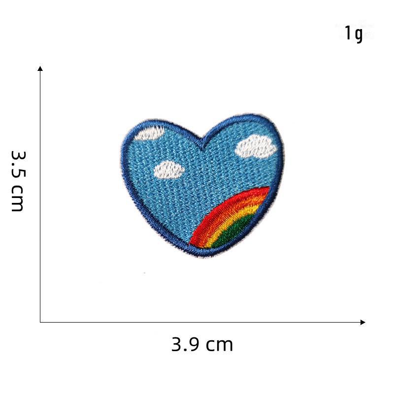 Cartoon Flower Love Self-Adhesive Embroidery Patch for DIY Decoration