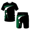 Neues Sommer-Europäisches und Amerikanisches Oversized Herren Trend Lässiges Trainingsanzug Set 2026 3D Digitaldruck T-Shirt Shorts Set 2-teiliges Outfit