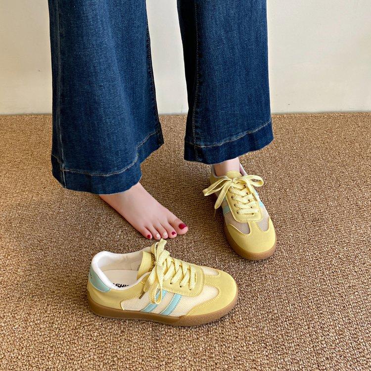 

Blue shoes women s spring new flat-bottomed retro versatile casual board shoes platform sports shoes women 40 бежевий