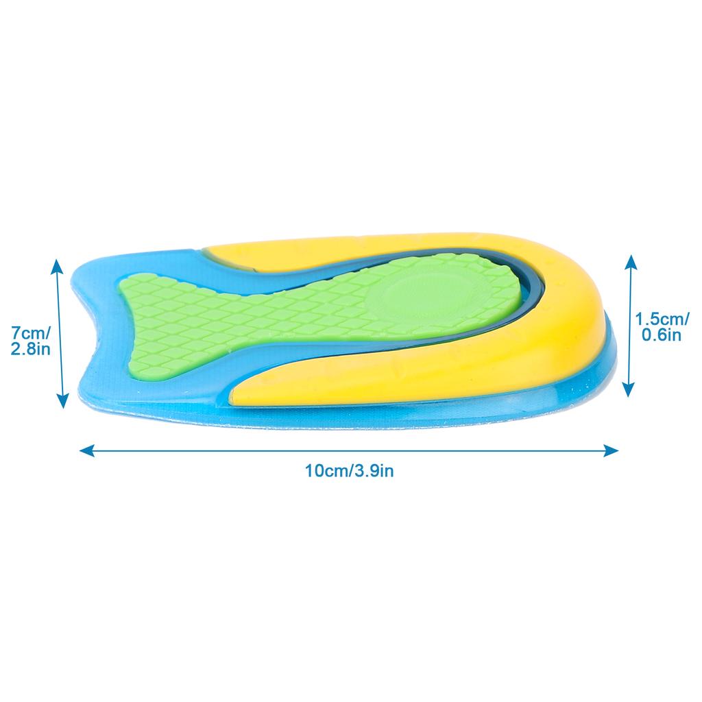 Heel Support Cups Shock Absorption Elastic Heel Pad Breathable Half Heel Insole for Pain Relief