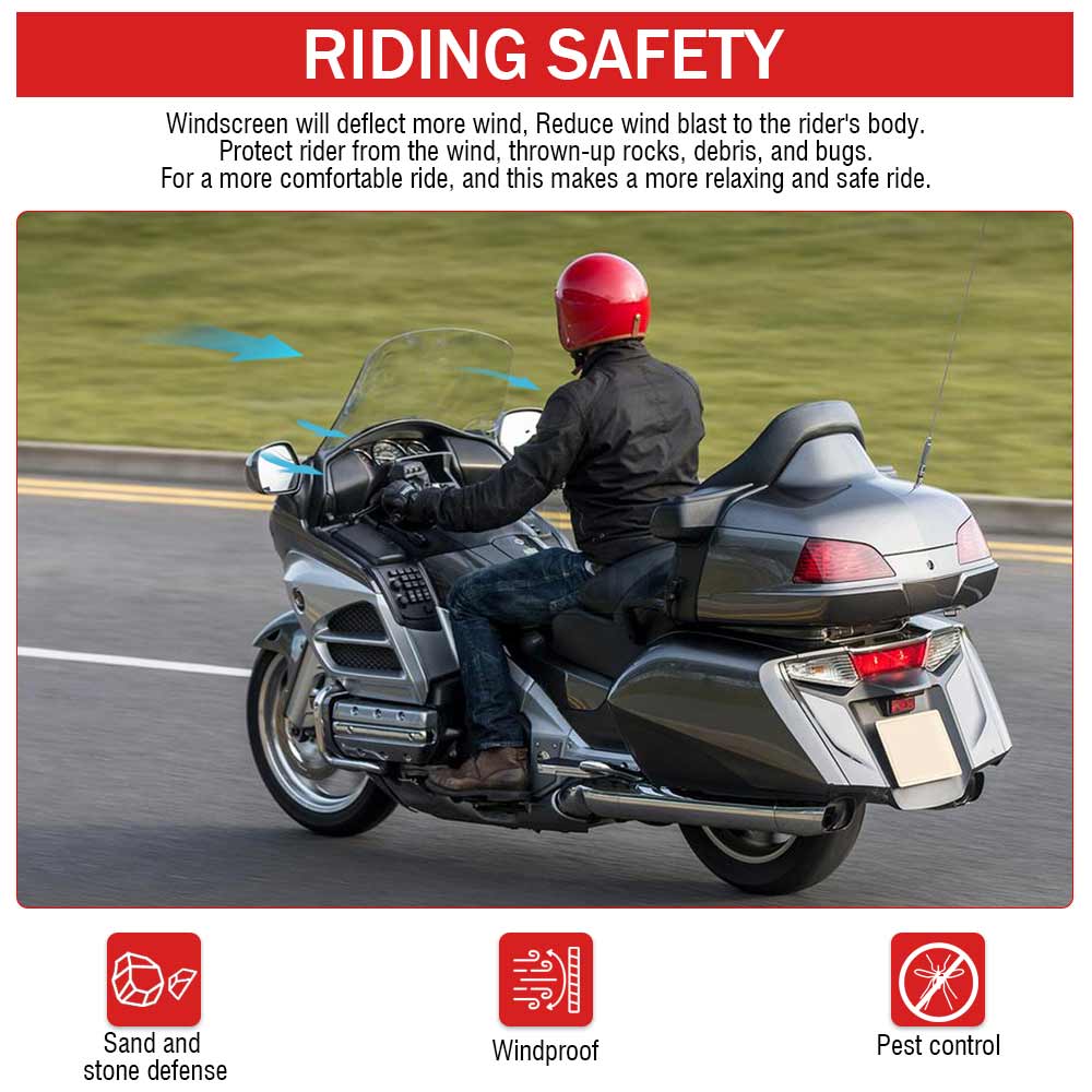 Motorcycle Accessories 26" ABS Plastic Windscreen Windsheild Clear For Honda Gold Wing Audio /Comfort / Navi GL1800HPN 2006-2017