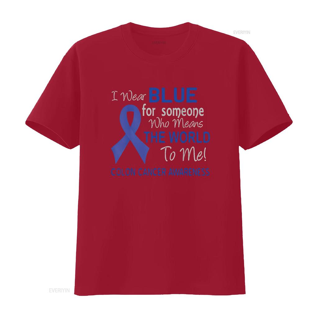 Womens Colon Cancer T Shirt For Someone Who Means The World To Me Black Vintage Washed Unisex Homme Fashion Stretched Soft