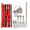 Magnetic 6 Piece Spark Ignition Socket Set Thin Wall 12 Point With Extended Shaft And 360 Degree Swivel For Repair