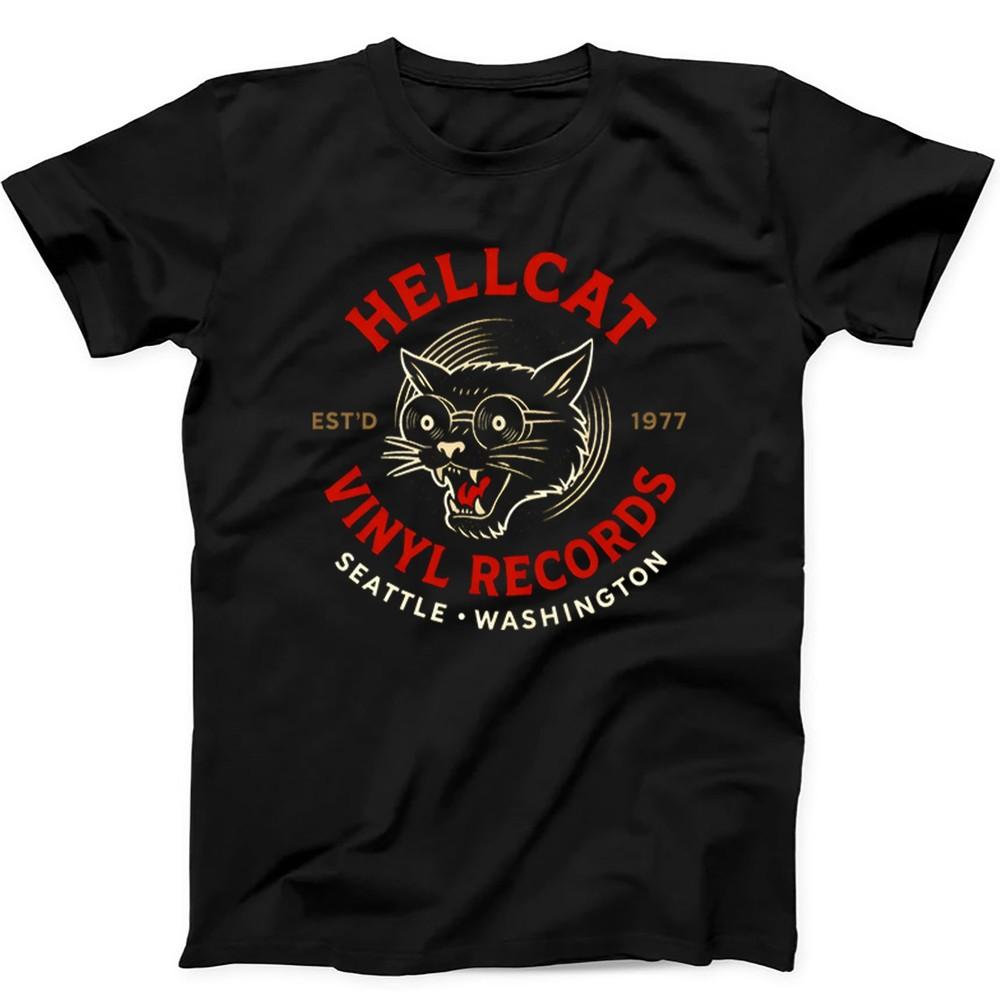 Vinyl Records Seattle Record Store Cat Hellcat T Shirt Sweatshirt Hoodie 624 S