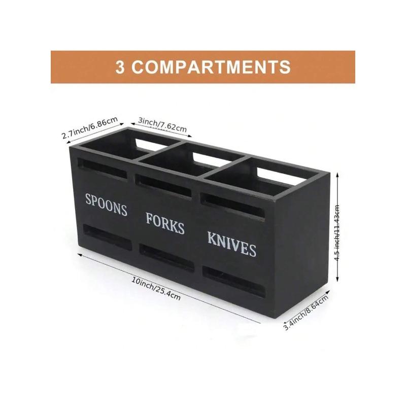 Premium Multipurpose Wood Cutlery Organizer Compact Desktop Storage Box for Kitchen Utensils Dining Tools in Home Bedroom
