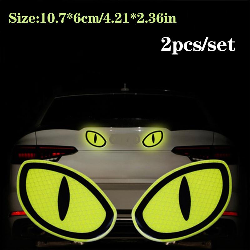 2x Car Reflective Safety Warning Tape Car Reflective Sticker Motorcycle Scooter Night Driving Safety Decal Anime Style Reflector