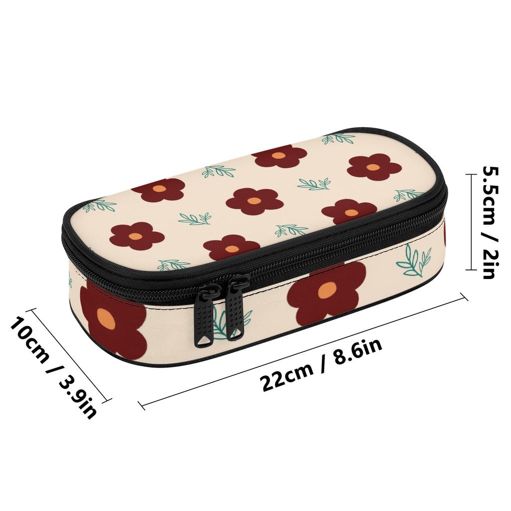 Pencil Case Roomy Interior Zipper Closure 300D Polyester with Main Pocket Mesh Layer and Removable Pen Divider for Classroom Use