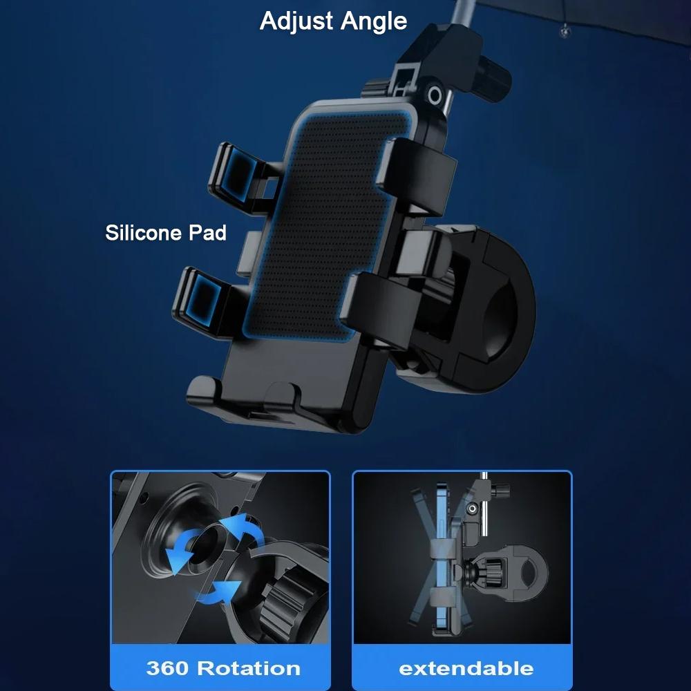 Outdoor Waterproof Motorcycle Bicycle Mobile Phone Holder Handlebar Mount For iPhone 15 14 Pro Max Redmi Note 13 Samsung Galaxy Google Moto Bike Stand