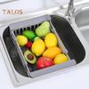 Stainless Steel Drain Rack Retractable Design Large Capacity Rust-Proof Corrosion Resistant Kitchen Sink Hollow Drain Rack Organizer