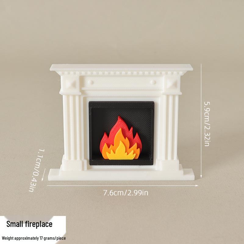European Style Dollhouse Fireplace Ornament - DIY Christmas Mini Heater Decoration