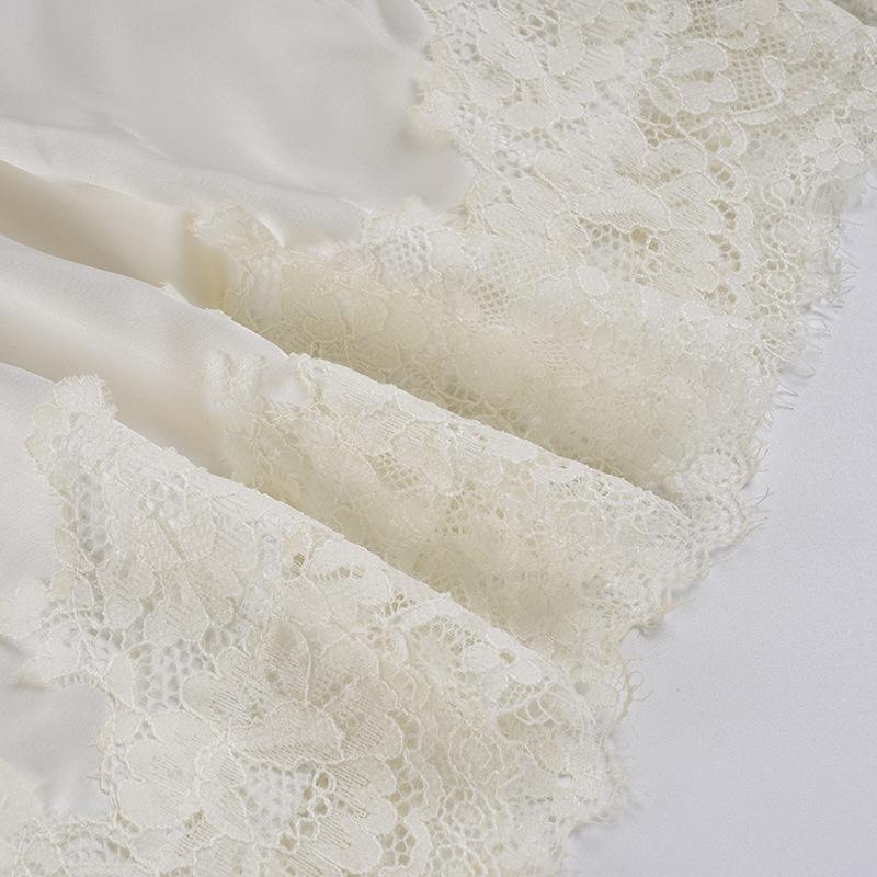 Y2K Retro Back Satin Wide Shoulder Strap V-neck Base Lace Patchwork Sleeveless Camisole Vest