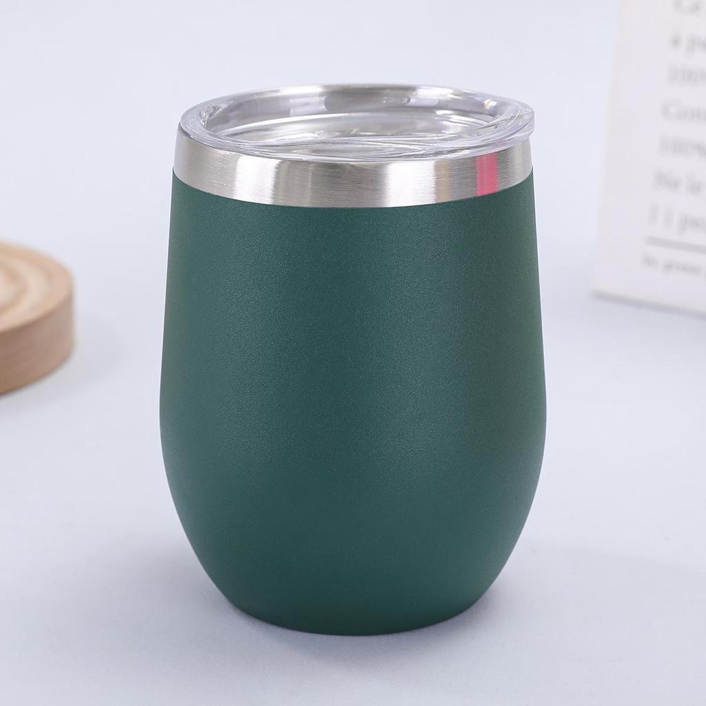 12oz U-Shaped Eggshell Stainless Steel Thermos Cup, Double-Layer Vacuum Insulated