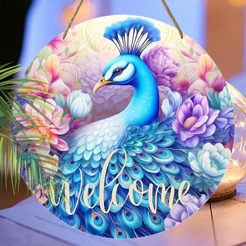 2D flat hanging decorative signs, interior wall or door decoration, Diwali peacock pattern decoration, interesting gifts for family and friends