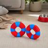 Soft Latex Dog Toys Lifebuoy Ring Toy, Squeaky Chew Teeth Puppy Teething Cleaning Toy for Aggressive Chewers, Interactive Pet Training Gifts Birthday