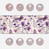 Floral & Butterfly Gaming Mouse Pad, Large Soft Purple Flower Desk Mat for Keyboard Computer Laptop, Non-Slip Rubber Base Extended Desktop Mousepad