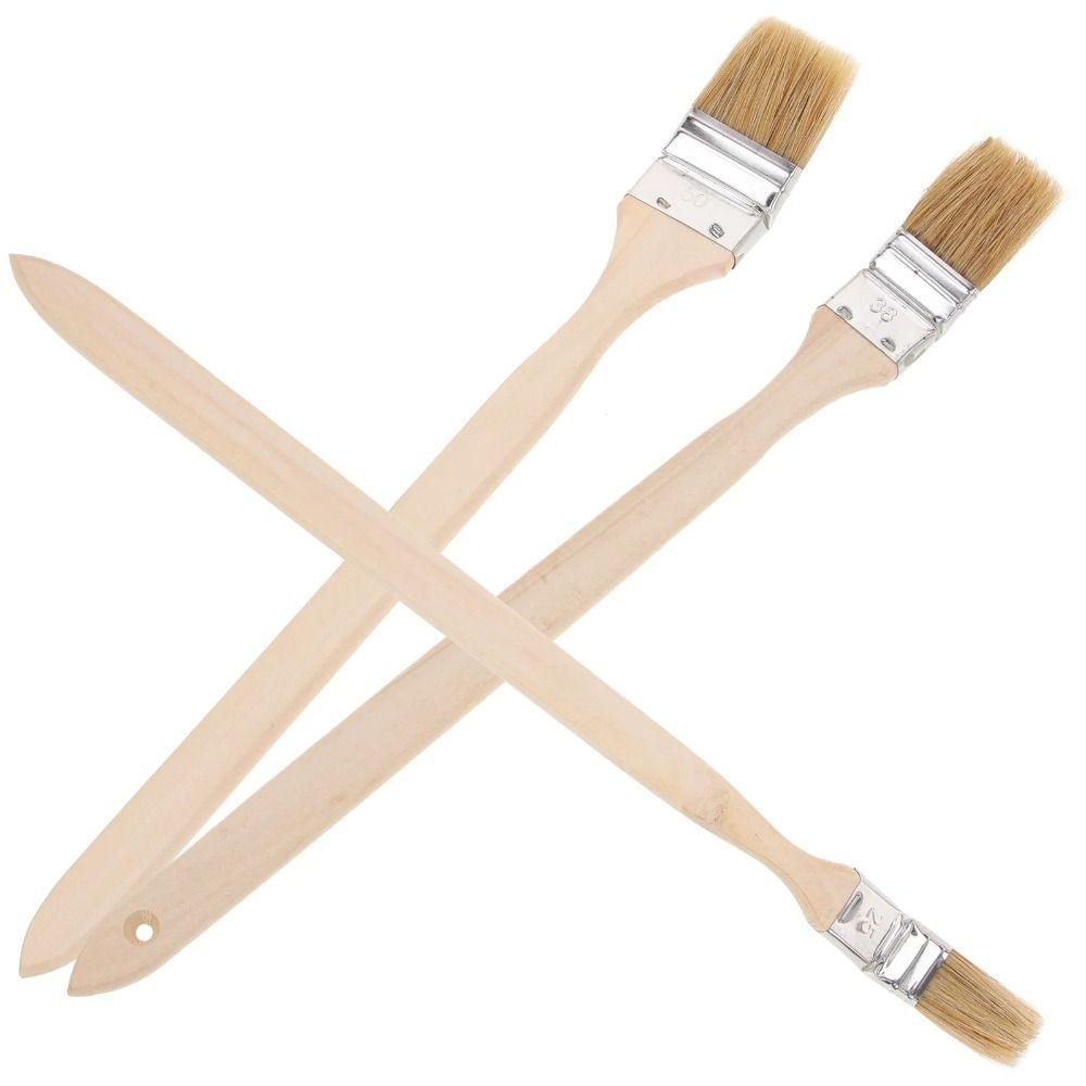 Solid Wood Handle Elbow Paint Brush Long Handle Elbow Universal Bristle Brush  Painting