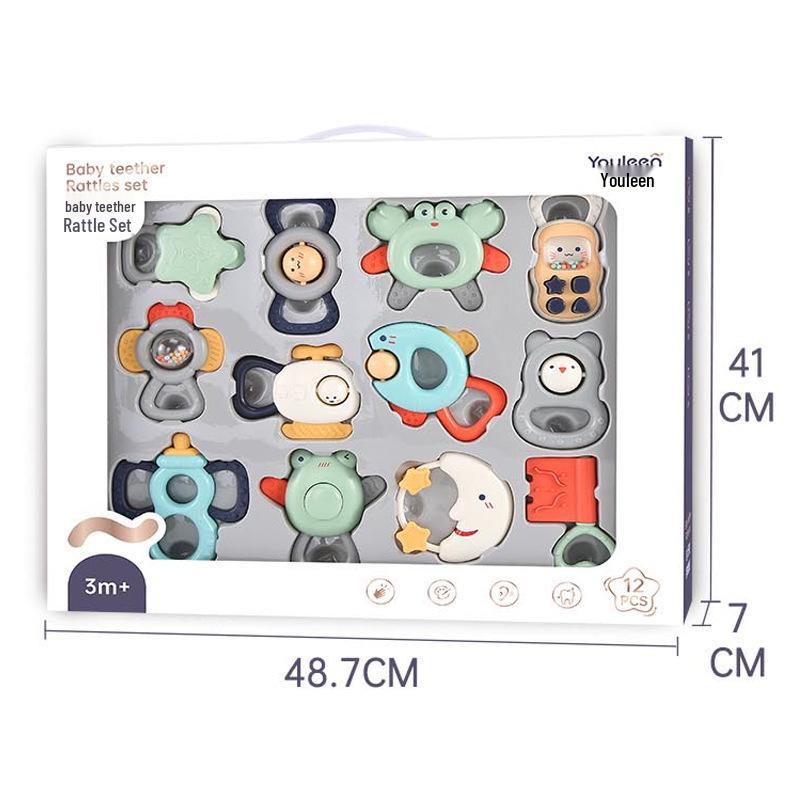 Yuele'en Newborn Baby Rattle & Teether Set: Educational Grasping Toy for 0-6 Months