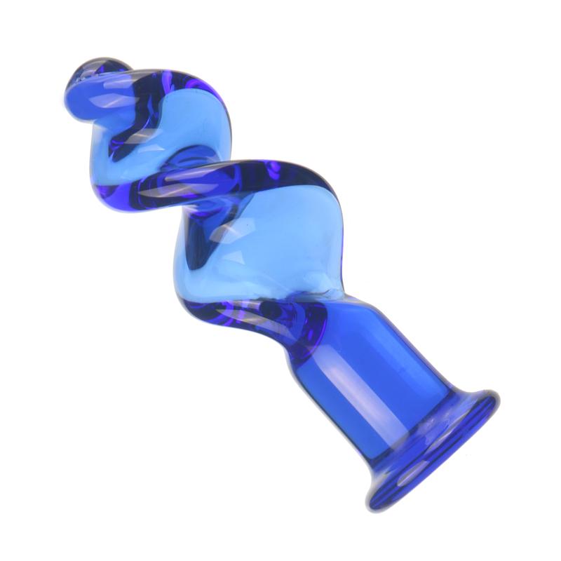 VaHppy Glass anal plugs Pink/Blue 3.2-4cm Coarse thread Anal extension training stimulation Adult sex toys For gay girl Masturba