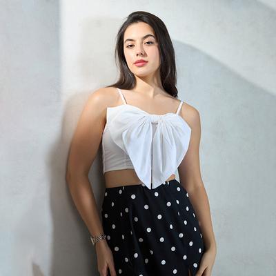 Virgio Women Crop Length Strap Fitted Fit Sweet Heart Top