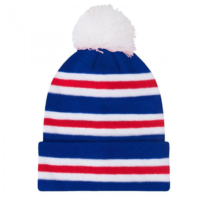 Fan Originals Rangers Contrast Striped Knitted Bobble Beanie