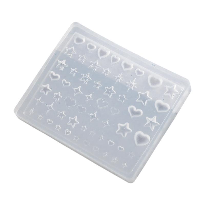 Reusable Soft Silicone 3D Nail Mold Kit With Embossing Designs Professional Manicure Tool