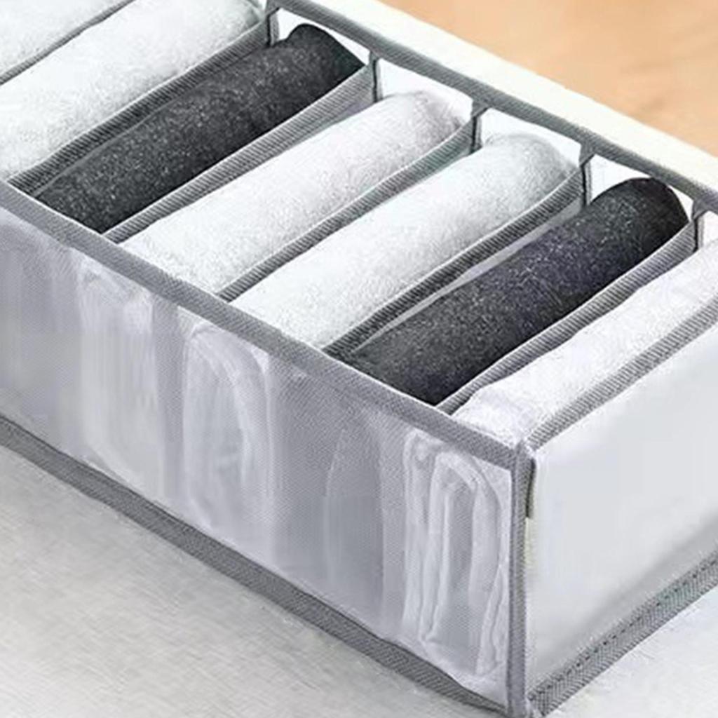 Cloth Drawer Organizer Leggings Jeans Pants Storage Basket Box 7 Grids Medium