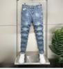 Spring and summer new letter jeans men's elastic slim straight men's pants trendy brand versatile casual long pants