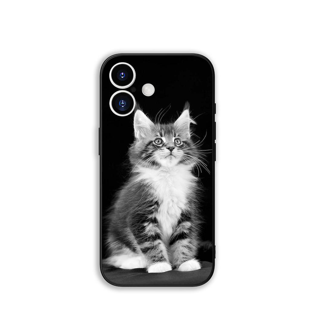 For Apple iPhone 16 15 14 Plus 13 12 Mini 17 Pro Max + 16E Air 16+ ProMax Phone Cover Case Cute Cat Meow