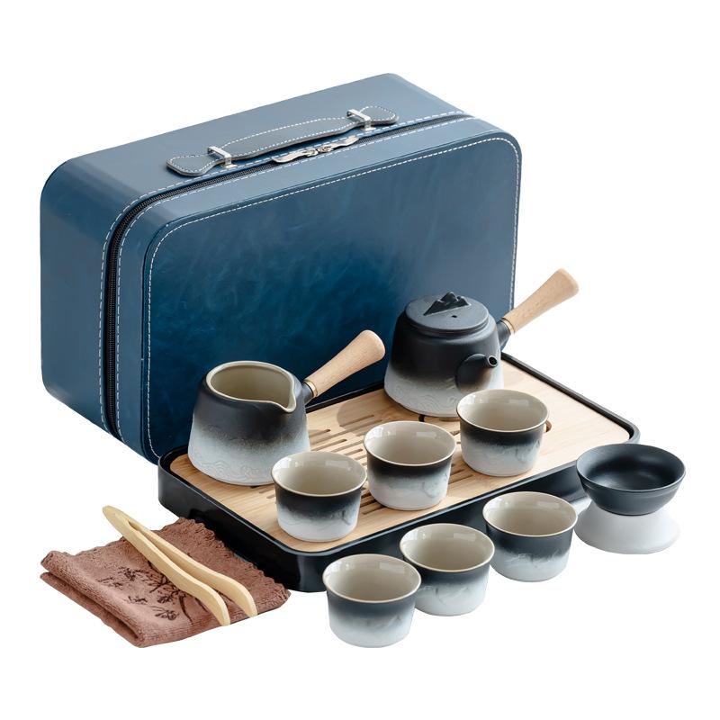 Gradual Change Kung Fu Tea Set Portable Travel Tea Set Household Light Luxury Ceramic Office Tea Business Gifts