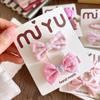 2pcs Pink Kids Barrettes Flower and Bow Fabric Bow Children Baby Hair Clips Hairpins BB Girl's Bangs  Hairpins Kids Accessories