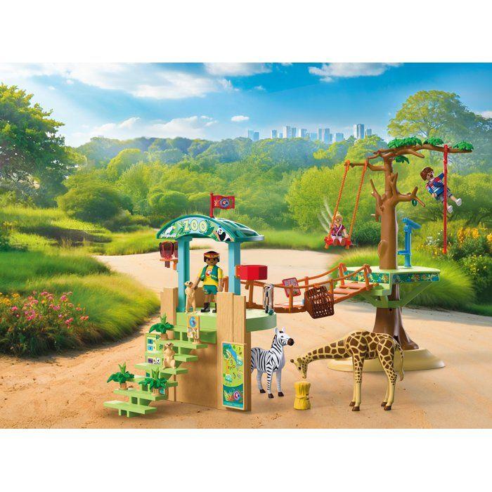 PLAYMOBIL 72070 Zoo : Parc aventure au milieu des animaux sauvages, univers miniature, 169 pièces, dès 4 ans